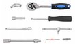 Įrankių galvučių komplektas su terkšle KingTul 46 dalių цена и информация | Mechaniniai įrankiai | pigu.lt