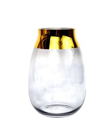Vaza stiklinė, 23x16 cm kaina ir informacija | Vazos | pigu.lt