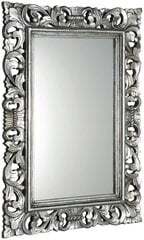 Зеркало для ванной, деревянная рама, ручная резьба, 80x120 см, SAMBLUNG серебро цена и информация | Зеркала в ванную | pigu.lt