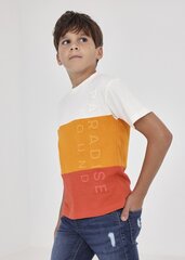 Детская футболка Mayoral, белый/оранжевый, 6075*15, 8445445723114 цена и информация | Рубашка для мальчиков | pigu.lt