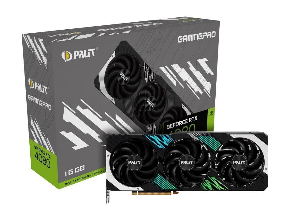 Palit GeForce RTX 4080 GamingPro (NED4080019T2-1032A) kaina ir informacija | Vaizdo plokštės (GPU) | pigu.lt
