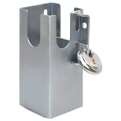 Prikabinimo užraktas, sidabrinės spalvos, 11x11x23,5cm, plienas цена и информация | Дверные замки | pigu.lt