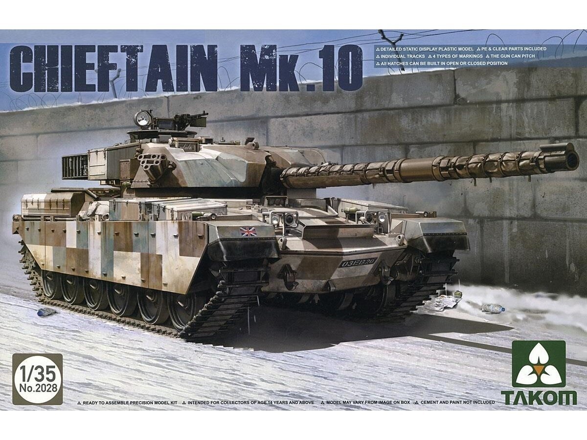 Konstruktorius Takom British Main Battle Tank Chieftain Mk.10, 1/35, 2028 kaina ir informacija | Konstruktoriai ir kaladėlės | pigu.lt