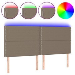 Galvūgalis su LED vidaXL, Audinys, 160x5x118/128cm, taupe spalva цена и информация | Кровати | pigu.lt