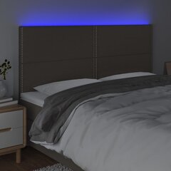 Galvūgalis su LED vidaXL, Audinys, 160x5x118/128cm, taupe spalva цена и информация | Кровати | pigu.lt