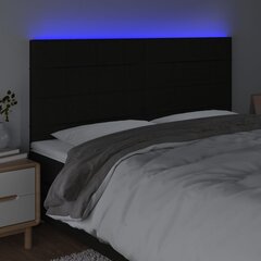 vidaXL Galvūgalis su LED, juodos spalvos, 180x5x118/128cm, audinys цена и информация | Кровати | pigu.lt