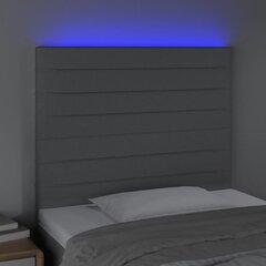 Galvūgalis su LED vidaXL, Audinys, 100x5x118/128cm, šviesiai pilka kaina ir informacija | Lovos | pigu.lt