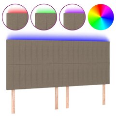 Galvūgalis su LED vidaXL, Audinys, 160x5x118/128cm, taupe spalva цена и информация | Кровати | pigu.lt