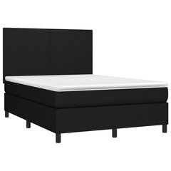 Кровать с пружинами/матрасом/LED vidaXL, 140х200 см, черный цена и информация | Кровати | pigu.lt