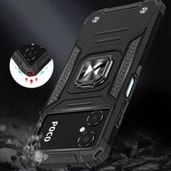 Wozinsky Ring Armor skirtas Xiaomi Redmi Note 11E /Redmi 10 5G / Redmi 10 Prime+ 5G / Poco M4 5G, mėlyna kaina ir informacija | Telefono dėklai | pigu.lt