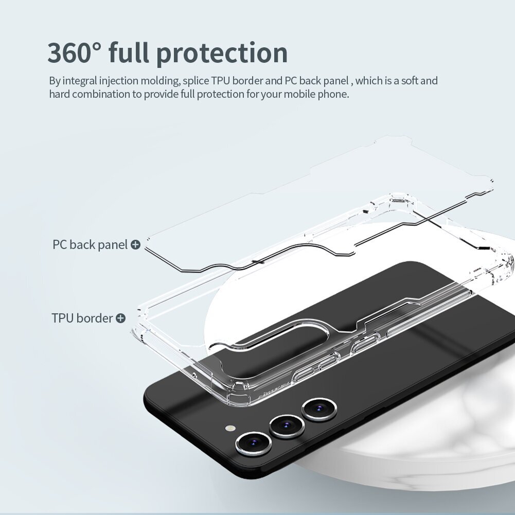Dėklas Nillkin skirtas Samsung Galaxy S23, skaidri kaina ir informacija | Telefono dėklai | pigu.lt