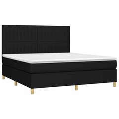 Кровать с пружинами/матрасом/LED, 180х200 см, черный цена и информация | Кровати | pigu.lt