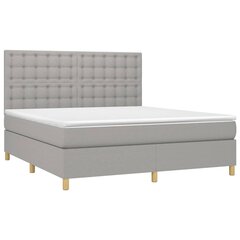Кровать vidaXL с пружинами/матрас/LED, ткань, 180x200 см, серая цена и информация | Кровати | pigu.lt