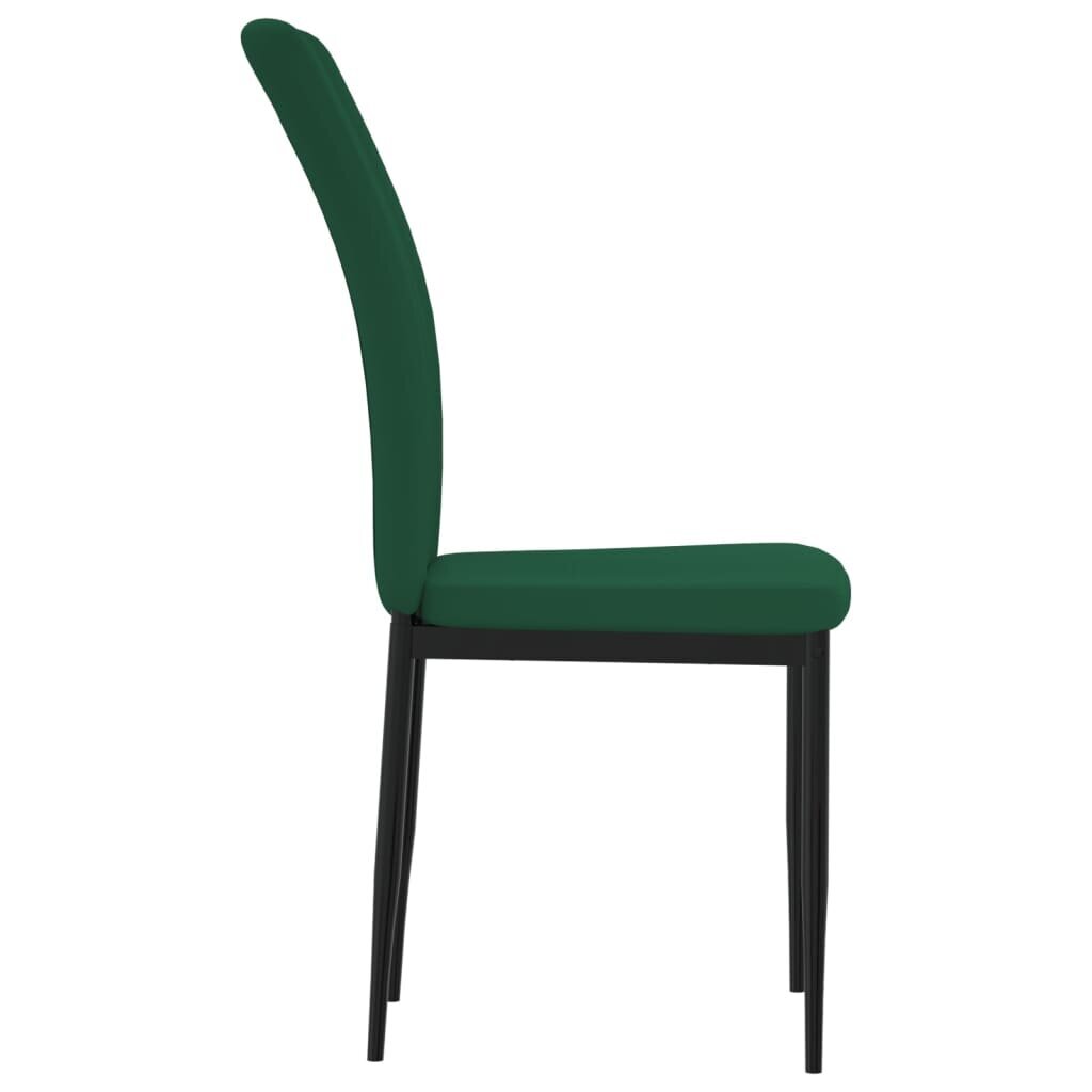 Valgomojo kėdės vidaXL, 2vnt., tamsiai žalios kaina ir informacija | Virtuvės ir valgomojo kėdės | pigu.lt