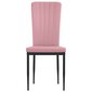 Valgomojo kėdės vidaXL, Aksomas, 2vnt., rožinė spalva kaina ir informacija | Virtuvės ir valgomojo kėdės | pigu.lt