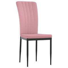 Valgomojo kėdės vidaXL, Aksomas, 2vnt., rožinė spalva цена и информация | Стулья для кухни и столовой | pigu.lt