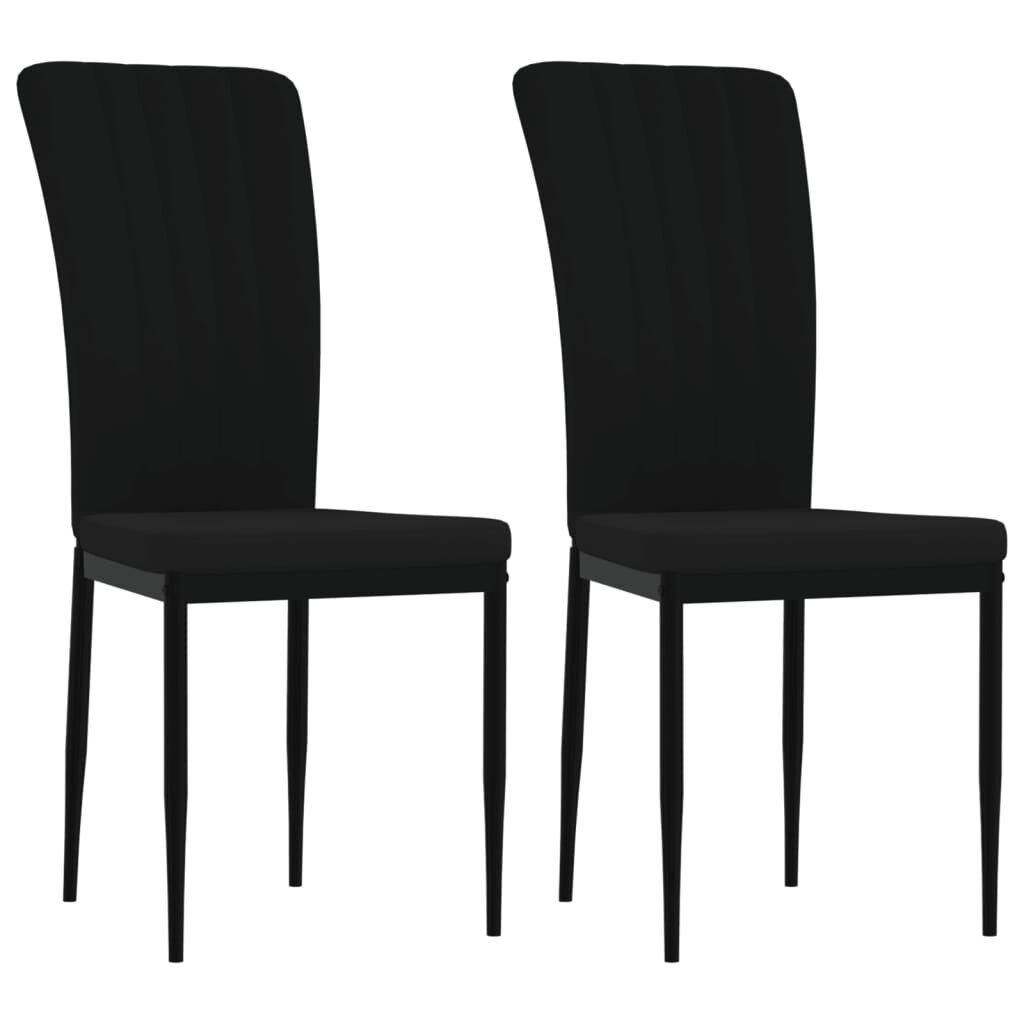 Valgomojo kėdės vidaXL, Aksomas, 2vnt., juoda kaina ir informacija | Virtuvės ir valgomojo kėdės | pigu.lt