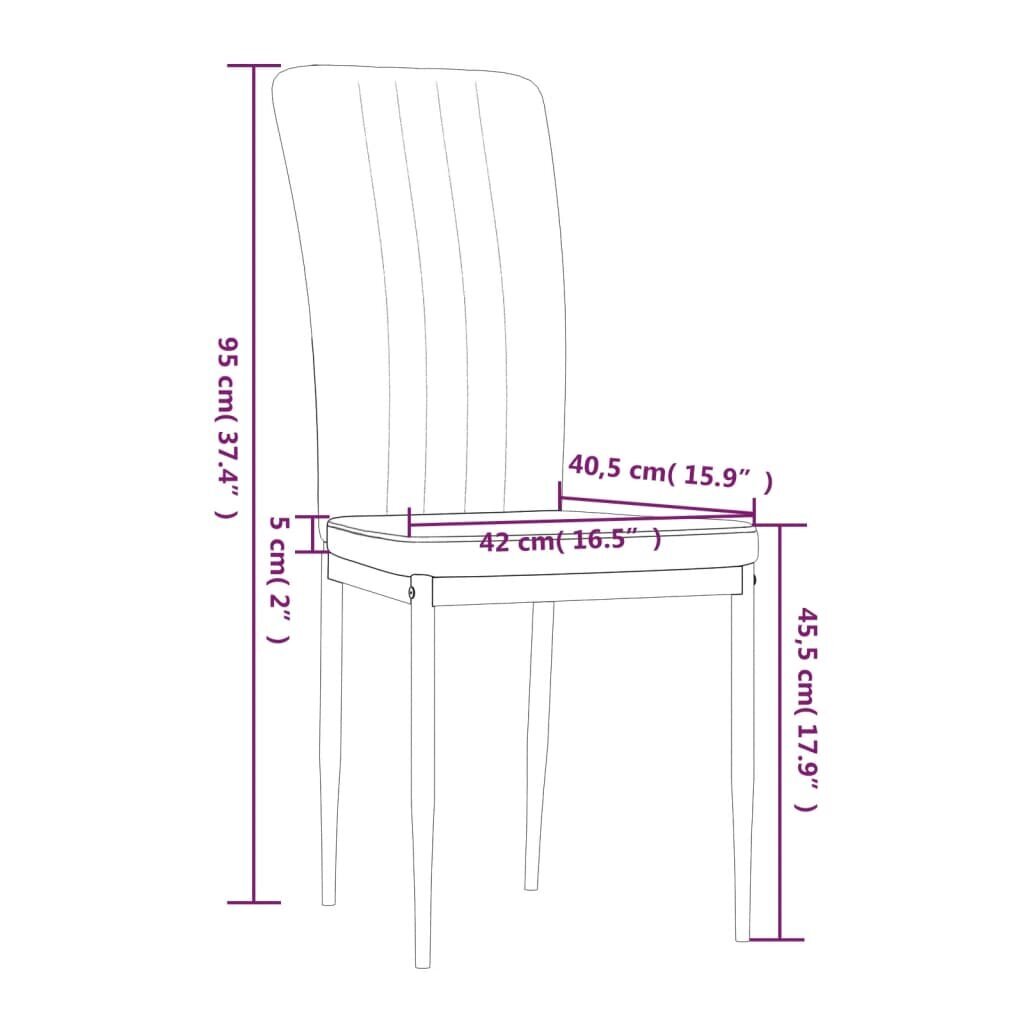 Valgomojo kėdės vidaXL, 2vnt., smėlio spalvos kaina ir informacija | Virtuvės ir valgomojo kėdės | pigu.lt