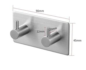 Элегантная клеящаяся панель с крючками для ванной комнаты T27 цена и информация | Аксессуары для ванной комнаты | pigu.lt