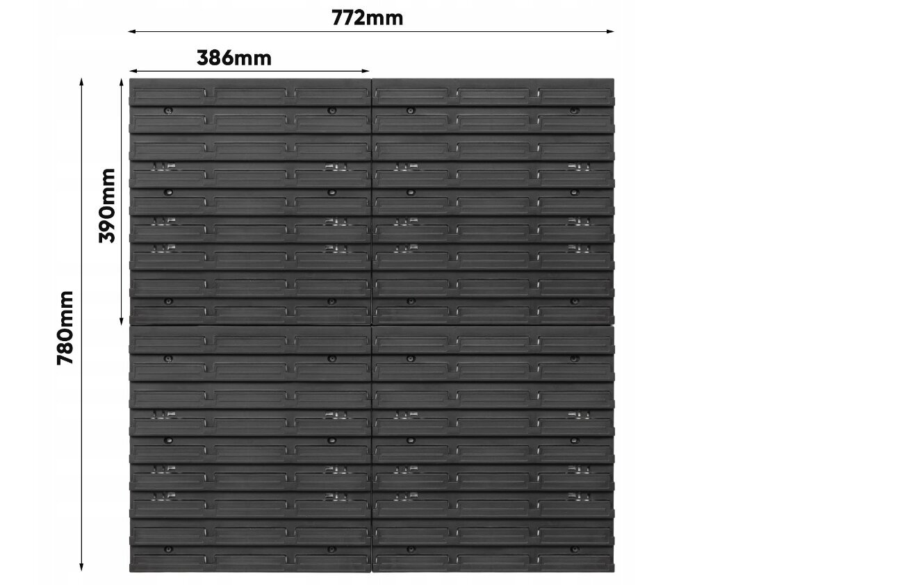 Sienelė įrankiams su daiktadėžėmis - 4x Tool Wall Board + 40 kaina ir informacija | Įrankių dėžės, laikikliai | pigu.lt