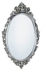 Rankomis raižytas vonios veidrodis mediniais rėmais, 80 x 100 cm, DESNA, sidabrinis kaina ir informacija | Vonios veidrodžiai | pigu.lt