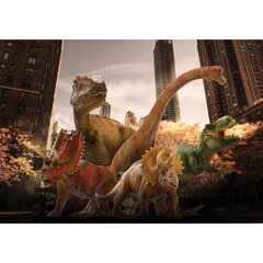 Фототапец - Динозавры в городе цена и информация | Фотообои с инструментом и клеем - Бежевые листья эвкалипта, 400x280 см | pigu.lt