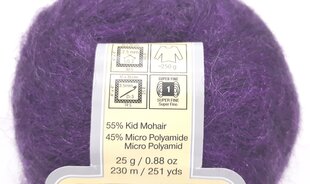 Mezgimo siūlai YarnArt Kid Mohair Fonseca 25g, spalva violetinė 1V3 kaina ir informacija | Mezgimui | pigu.lt