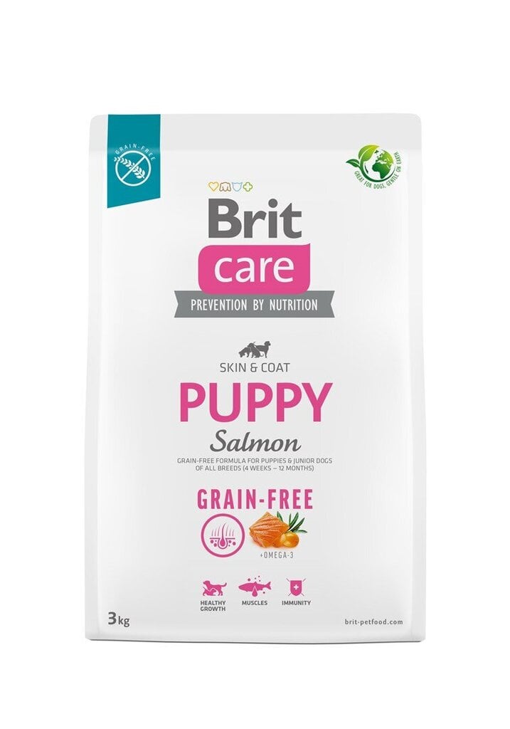 BritCare Grain-free sausas maistas visų veislių šuniukams ir jauniems šunims, 3 kg (nauja pakuotė) kaina ir informacija | Sausas maistas šunims | pigu.lt