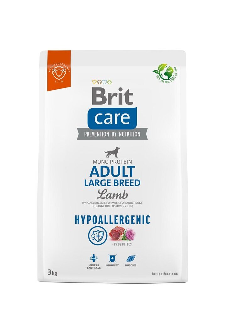 Brit Care Hypoallergenic didelių veislių šunims su aviena, 3 kg (nauja pakuotė) kaina ir informacija | Sausas maistas šunims | pigu.lt