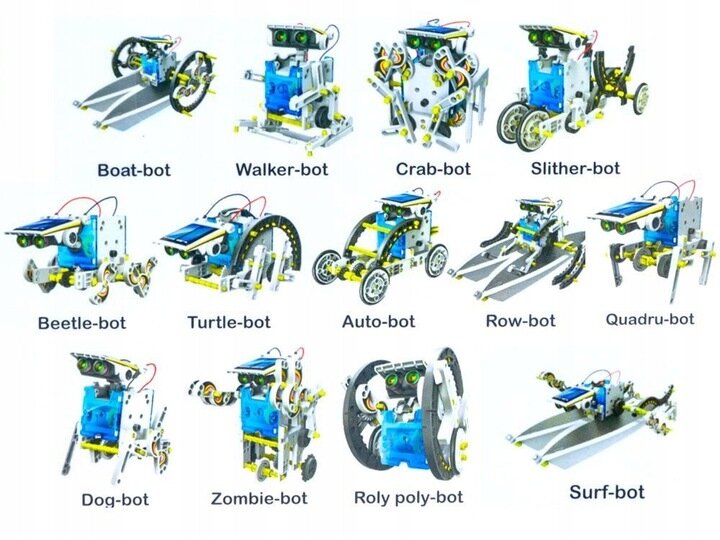 Robotas su saules energijos baterija edukacinis rinkinys 13in1 kaina ir informacija | Konstruktoriai ir kaladėlės | pigu.lt