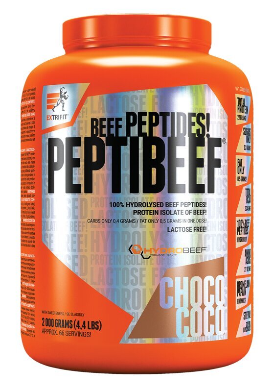 Baltymų milteliai Extrifit Peptibeef, šokolado-kokoso skonio, 2 kg kaina ir informacija | Baltymai | pigu.lt