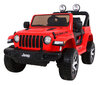 Dvivietis elektromobilis Jeep Wrangler Rubicon, raudonas цена и информация | Elektromobiliai vaikams | pigu.lt