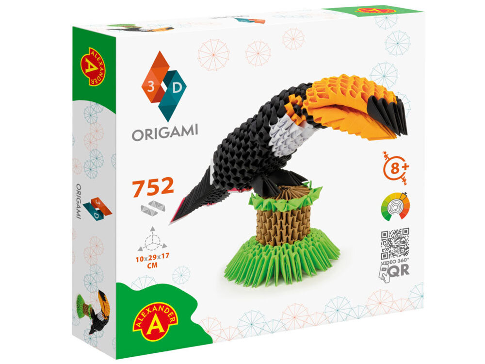Alexander 3D origami kūrybinis rinkinys, Tukanas kaina ir informacija | Lavinamieji žaislai | pigu.lt