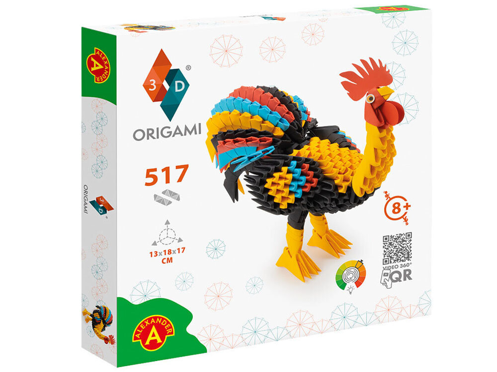 Alexander 3D origami kūrybinis rinkinys, gaidys kaina ir informacija | Lavinamieji žaislai | pigu.lt