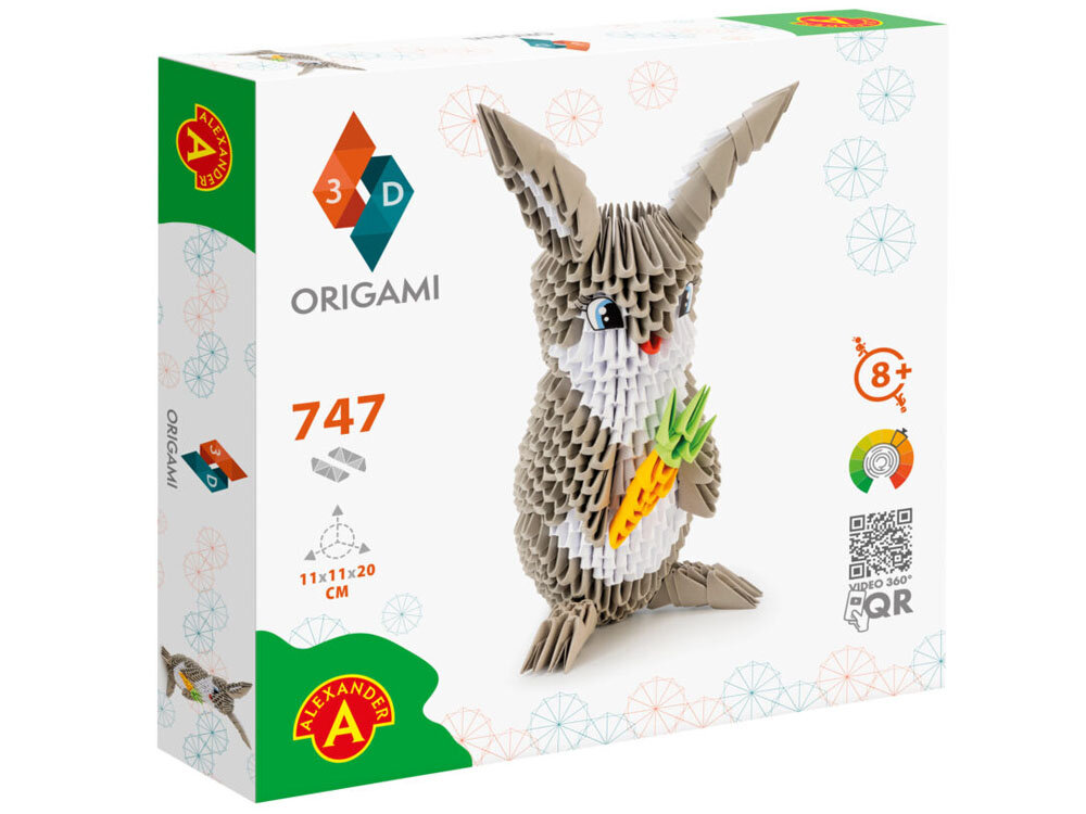 Alexander 3D origami kūrybinis rinkinys, zuikis kaina ir informacija | Lavinamieji žaislai | pigu.lt