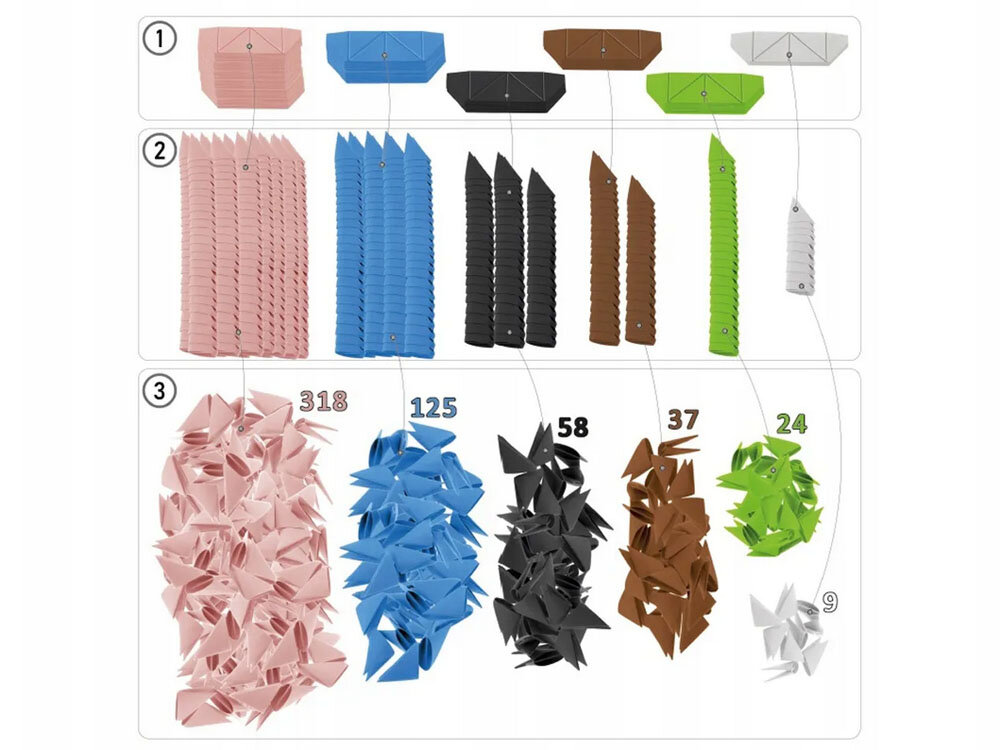 Alexander 3D origami kūrybinis rinkinys, flamingas цена и информация | Lavinamieji žaislai | pigu.lt