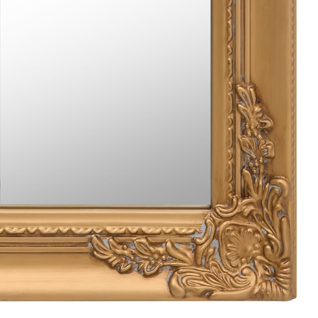 vidaXL Laisvai pastatomas veidrodis, auksinės spalvos, 50x200cm kaina ir informacija | Veidrodžiai | pigu.lt