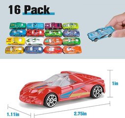Hautton Die-Cast mini lenktyninių automobilių rinkinys, 16 vnt kaina ir informacija | Žaislai berniukams | pigu.lt