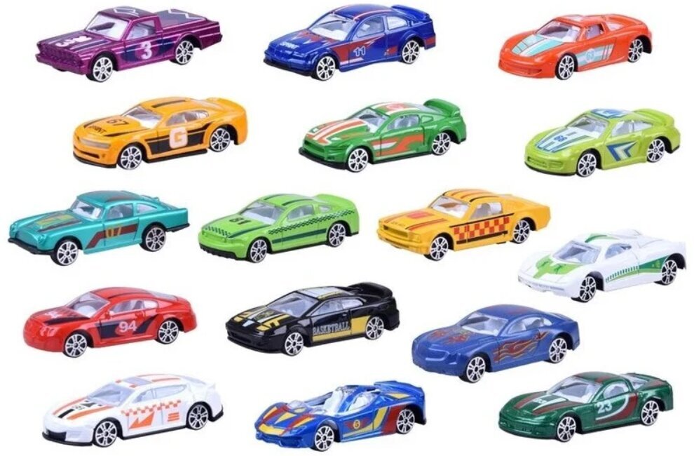 Hautton Die-Cast mini lenktyninių automobilių rinkinys, 16 vnt kaina ir informacija | Žaislai berniukams | pigu.lt
