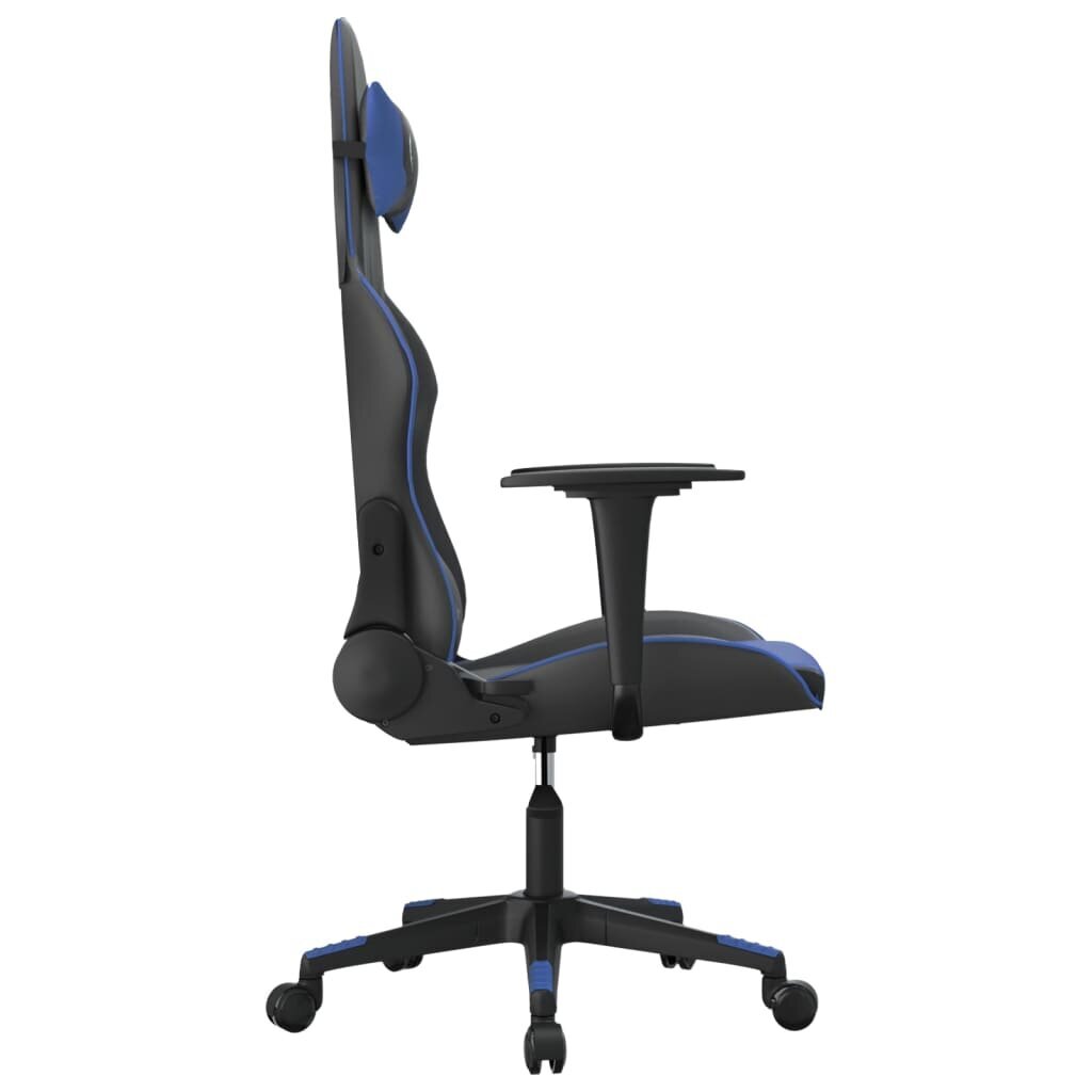 Masažinė žaidimų kėdė vidaXL, juoda/mėlyna kaina ir informacija | Biuro kėdės | pigu.lt