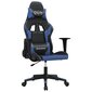 Masažinė žaidimų kėdė vidaXL, juoda/mėlyna kaina ir informacija | Biuro kėdės | pigu.lt