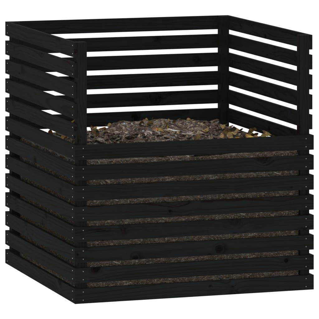Komposto dėžė, 100x100x102 cm, juoda kaina ir informacija | Komposto dėžės, lauko konteineriai | pigu.lt
