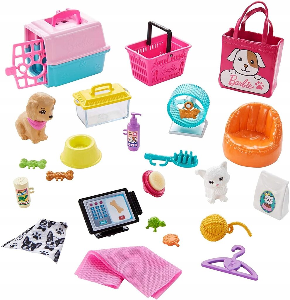Lėlė Barbė naminių gyvūnėlių parduotuvė GRG90 kaina ir informacija | Žaislai mergaitėms | pigu.lt