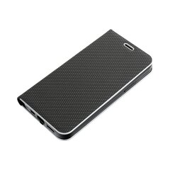 Forcell Luna Book Carbon iPhone 14, juodas kaina ir informacija | Telefono dėklai | pigu.lt