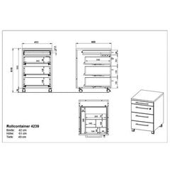 Офисный комод 4239, белый цена и информация | Комоды | pigu.lt