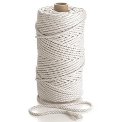 Macrame medvilninė virvutė 5mm 100m, sukta 3 gijų, natūrali kaina ir informacija | Nėrimo priemonės | pigu.lt