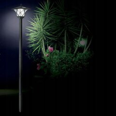 LED Saulės sodo lempa 138 cm juoda kaina ir informacija | Lauko šviestuvai | pigu.lt