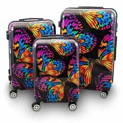 Комплект чемоданов, 3 шт., разноцветный цена и информация | Чемоданы, дорожные сумки | pigu.lt