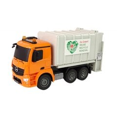 Nuotoliniu būdu valdomas sunkvežimis RC Garbage Truck Mercedes-Benz Antos, oranžinis kaina ir informacija | Žaislai berniukams | pigu.lt