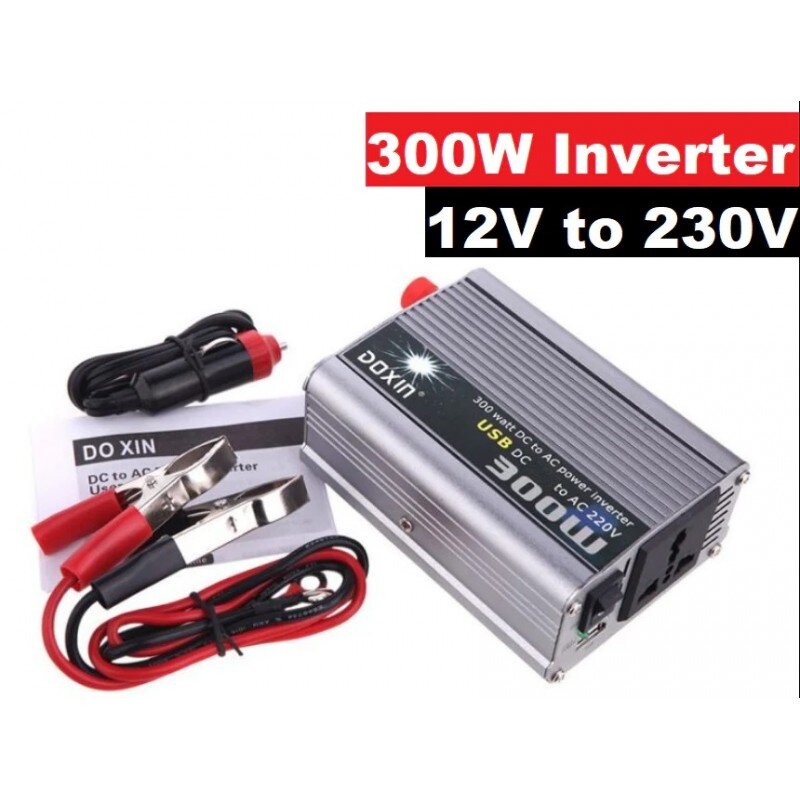 Įtampos keitiklis - inverteris 300W su USB jungtimi kaina ir informacija | Akumuliatorių krovikliai | pigu.lt